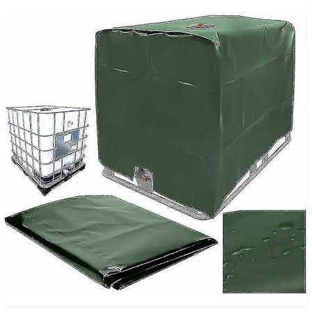 Vanntankdeksel, Tankdeksel for 1000l tank, Beskyttelsesdeksel for vanntankcontainer, Støvtett Anti-UV Regntett, 120x100x116cm (grønn) TY [DB]