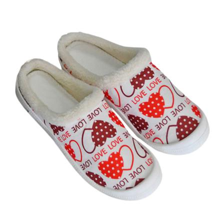 Kvinnor Slip On Clog Tofflor Closed Toe Plysch Tofflor