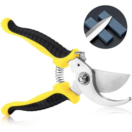 Havesaks, 19 cm manuel havekniv, professionel havesaks med lige rustfri stålblade, super skarp saks til beskæring