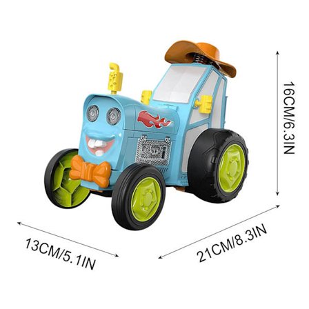 Crazy Stunt Car, Unik Dansende Stuntbil Trådløs Fjernkontroll Bil Lys Musikk Rullende Elektrisk Leketog for Barn (FMY) Blå