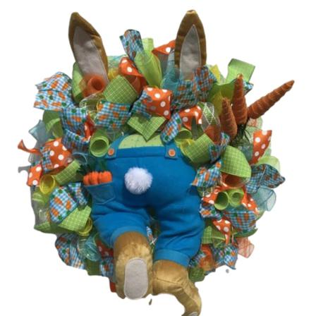 Påsk Kanin Krans Dekor Bunny Butt Öron Krans Garland Party