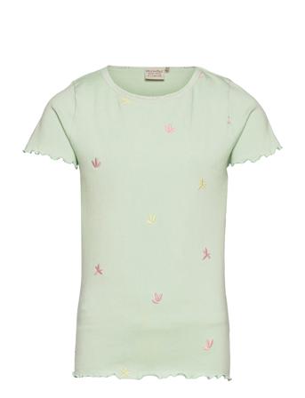 T-Shirt Ss Rib T-shirt Grøn Minymo