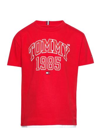 Tommy Varsity Tee S/S T-shirts Short-sleeved Rød Tommy Hilfiger*Betinget Tilbud