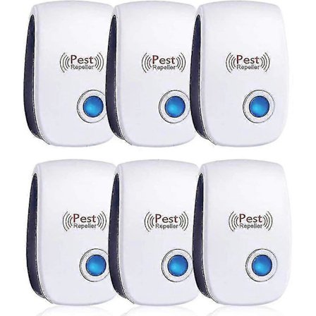 Ultralydsskræmmer Pakke Med 6 - Effektiv Mod Mus, Rotter, Fluer, Myg, Skadedyr, Insekter, Edderkopper