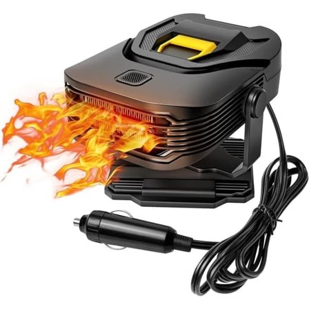 Bilvarmer 12V 200W – Bærbar 2-i-1 Ventilator til Opvarmning & Køling, 360° Rotation, Hurtig Afrimning & Dugfjernelse til Forrude