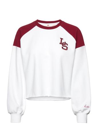 Graphic Campout Crew Ls Monogr Tops Sweatshirts & Hoodies Sweatshirts White LEVI ́S Women