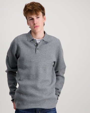 Jack & Jones JPRBLABRADFORT KNIT POLO JNR Grå Genser Gutt - Kids Brand Store