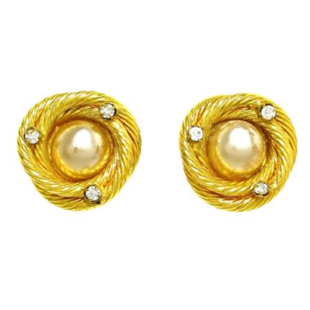 Chanel Vintage Pre-owned Metal reringe Gul, Dame Vintage Smykker, Størrelse: ONE Size