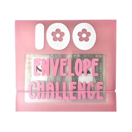 100 dager spar penger konvoluttutfordringsperm Enkel og morsom måte å spare penger på, kreativ sparekonvolutt for skole, hjem, kontor Pink