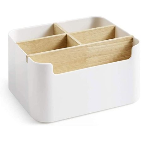 Bordhylle i tre, skrivebordsoppbevaring i bambus - Perfet