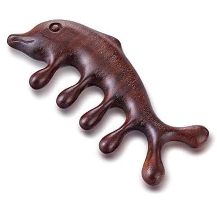 Trekam, sandeltre kam, antistatisk kam med brede tenner, egnet for massasje av hodebunnen og kroppen, størrelse 11*2 cm.