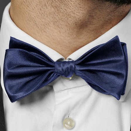 Shiny Navy Blue Basic Self-Tie Bow Tie for Men - Self-tie bow ties