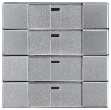 ABB Impressivo 6733-83-500 Tryckknapp 4-polig, trådlös Aluminium, Strömbrytare & vägguttag