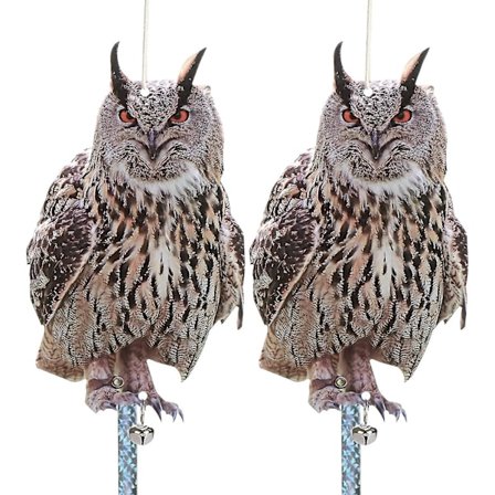 2 stk. uglefugleskræmmer med reflekstape fugleafskrækningsfugleafvisende enheder til at skræmme fugle duer væk til havetage gårdhave vinduer altan Tre