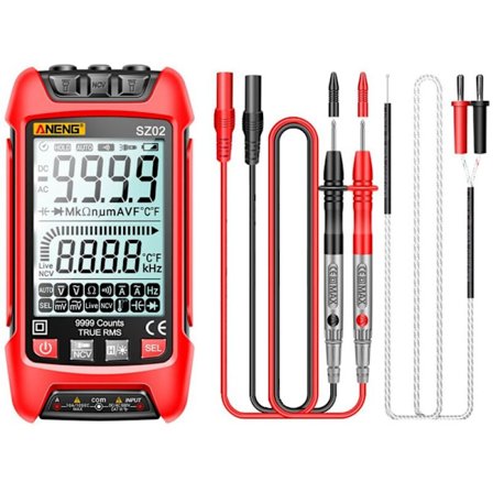 Smart Digital Multimeter True RMS Auto Elektrisk Kapasitansmåler AC DC Spenning Motstand Transistor Rød