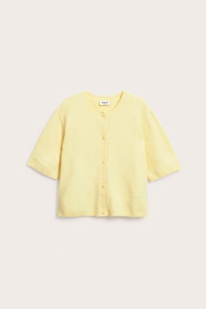 Kappahl | Strikket cardigan med korte ermer Lysegul 146/152 | Lysegul