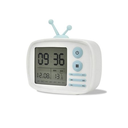 Retro TV-vekkerklokke, kreativ hjem stemmeaktivert bakgrunnsbelyst vekkerklokke