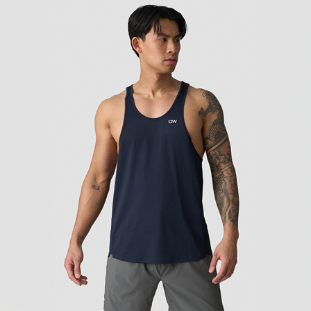 Træningstoppe ICANIWILL Stride Stringer Tanktop Marineblå - Bodyman.dk