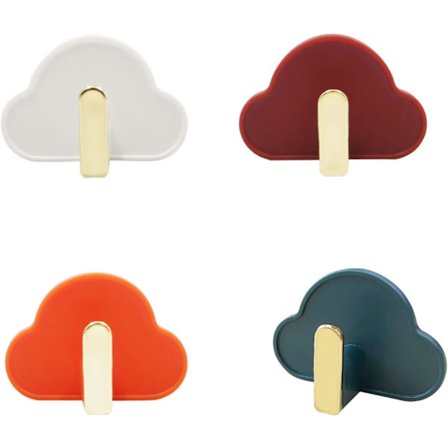 4 kpl Pilvi Muovikoukut, Ihanat Seinäkiinnikkeet Ilman Nauloja, Värikkäät Tarrakoukut, Koristeelliset Koukut Tyttöjen Makuuhuoneeseen