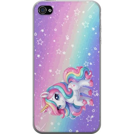 Yhteensopiva Puhelinkuori Apple iPhone 4 Stitch polaroid-kehyksissä sinisillä pastellisävyillä ja suloisilla ilmeillä kollaaseissa sydämillä