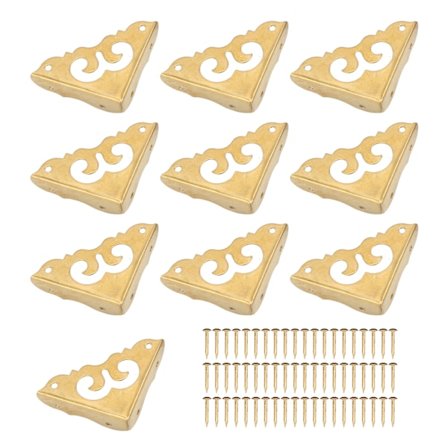 10 st Metallhörnskydd Vintage Design Elegant Stil Bred Användning Hållbara Mässingshörnskydd för Lådor