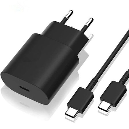 25W kompatibel Samsung hurtigoplader adapter og 2-meter USB-C datakabel, 3-pak 3-P_ma