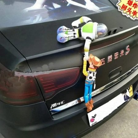 Toy Story Het Jessie Woody Buzz Lightyear Docka Leksaksbil Utomhus Häng Leksak Kul Biltillbehör Motorcykel Bildekoration Gåva