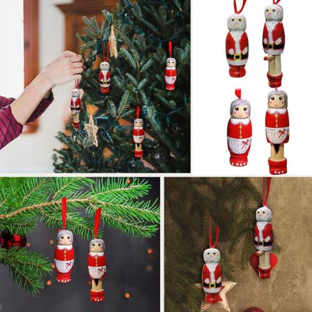 Morsom Julenisse-Hengende Pynt, Julepynt, Juletrepynt, Morsom Trefigur av Julenisse, Personlig Julepynt, Unik