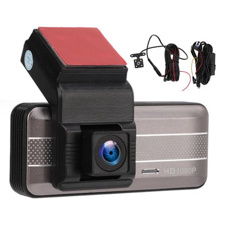 3,16 tommer Bil DVR Dash Kamera 1080P Bagudvendt Videooptager 120° Bred Vinkel Nattesyn