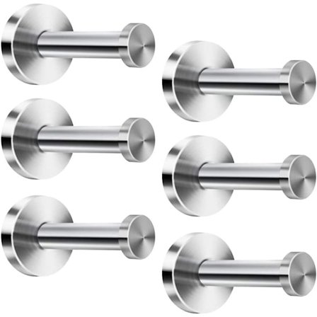 Veggkrok i rustfritt stål, veggmontert kåpekrok, krom, R