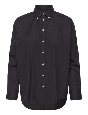 Relaxed Bd Luxury Poplin Langermet Skjorte Svart GANT