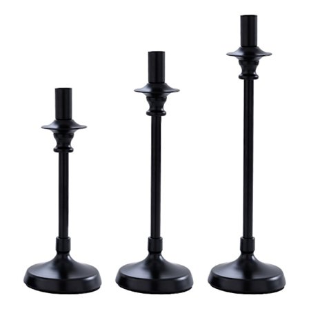 Moderne minimalistiske sorte lysestaker i smijern til hjemmet