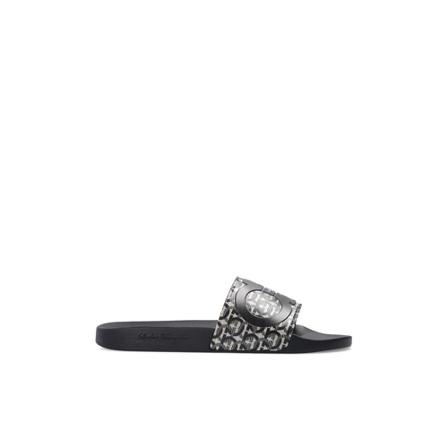 Salvatore Ferragamo Groove slides svart, Herr Loafers, Herr, Storlek: 39 EU