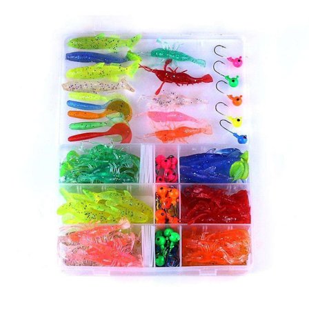 Mega box of jigs in a practical box, Jig heads, fishing tools multicolour