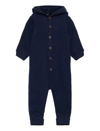 Wool Baby Suit W. Hood Navy Mikk-line