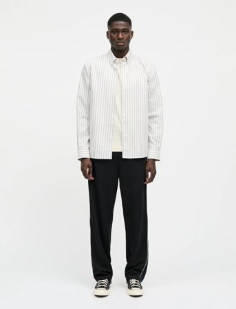 Mads Nørgaard Cotton Oxford Sune Stripe Shirt Bd Fav - White - XL