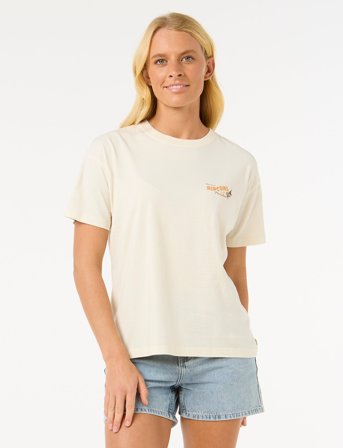 Rip Curl Cala Vadella Relaxed Tee - Cream - L