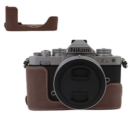 Nikon Z fc halvkropps skinndeksel med batteriåpning - Kaffe