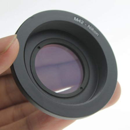 M42-ai Adapter med Glasfokus Uendelig til M42 Skruelins til Nikon F Fatning Kamera Slr Dslr D90 D300s D3200 D7000 D7100