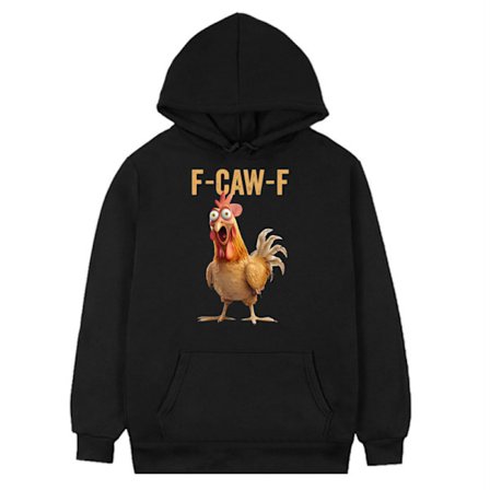 F-CAW-F Tema Rolig Vardaglig Hoodie Unisex Långärmad Tröja Svart