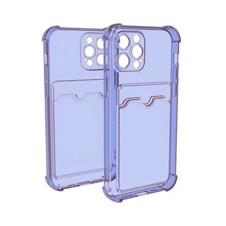 iPhone 12 Pro Stöttåligt Skal med Korthållare - Lila