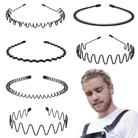 6 stk. Metal hårbøjle Sort hårklemme Spring Wave Hårbånd Multi-Style Unisex Fleksible pandebånd Tilbehør til kvinder mænd