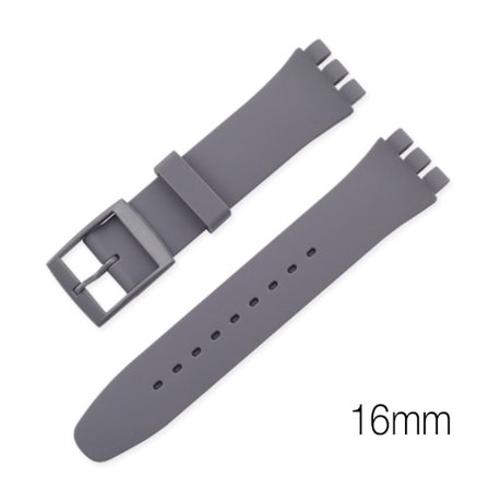 16mm simple silicone watch band - Grey