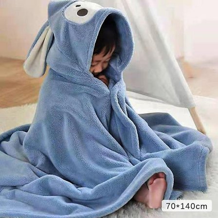 Barnens korallfleece kappa badhandduk med huva hög kvalitet mjuk barn badhandduk förtjockad baby tecknad badrock