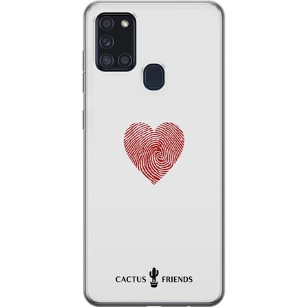Kompatibelt Mobilskal till Samsung Samsung Galaxy A21s Cactus and Friends - Fingerprint Love
