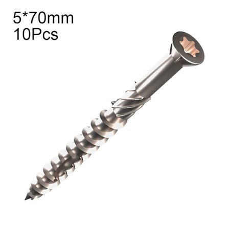 10 stk/pak selvskærende skrue riflet type 10 stk 5x70 mm 10 stk