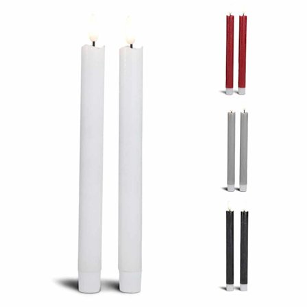 LED-kynttilä 2 kpl 22,2 cm 3D-liekillä, useita värejä