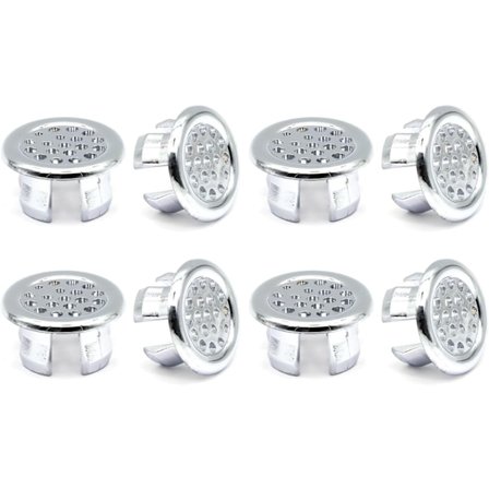 Pakkauksen pesuallashanan ylivuotorengas, pesuallashanan ylivuototulppa, viemärin ylivuotokansi, pyöreän reiän pesuallashana, verkkopesuallashanan 