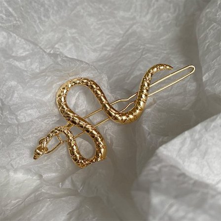 2 stk. Slange Hårklips Vintage Dekorative Metal Hårnåle til Kvinder og Piger (Guld, Antik Guld)