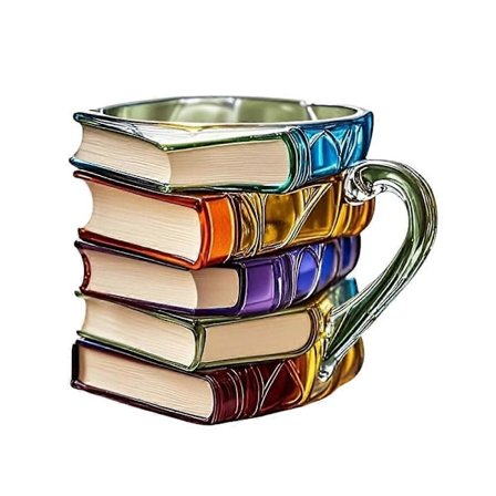 Målad Bokmugg, 2025 Nyhet 3D Målade Böcker Kaffemugg, Samlargåvor för Litteraturälskare
